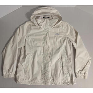 The North Face Jacket Womens White HyVent Hood Waterproof Rain Shell XL NF0A2VCU